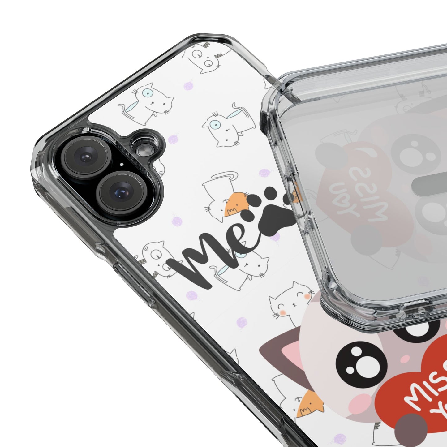 Cute Cat Magnetic Phone Case – “Meow” Design | Pet Lover Gift | iPhone 14–16 Series | Cat Mom Essential by Pawsy Prints