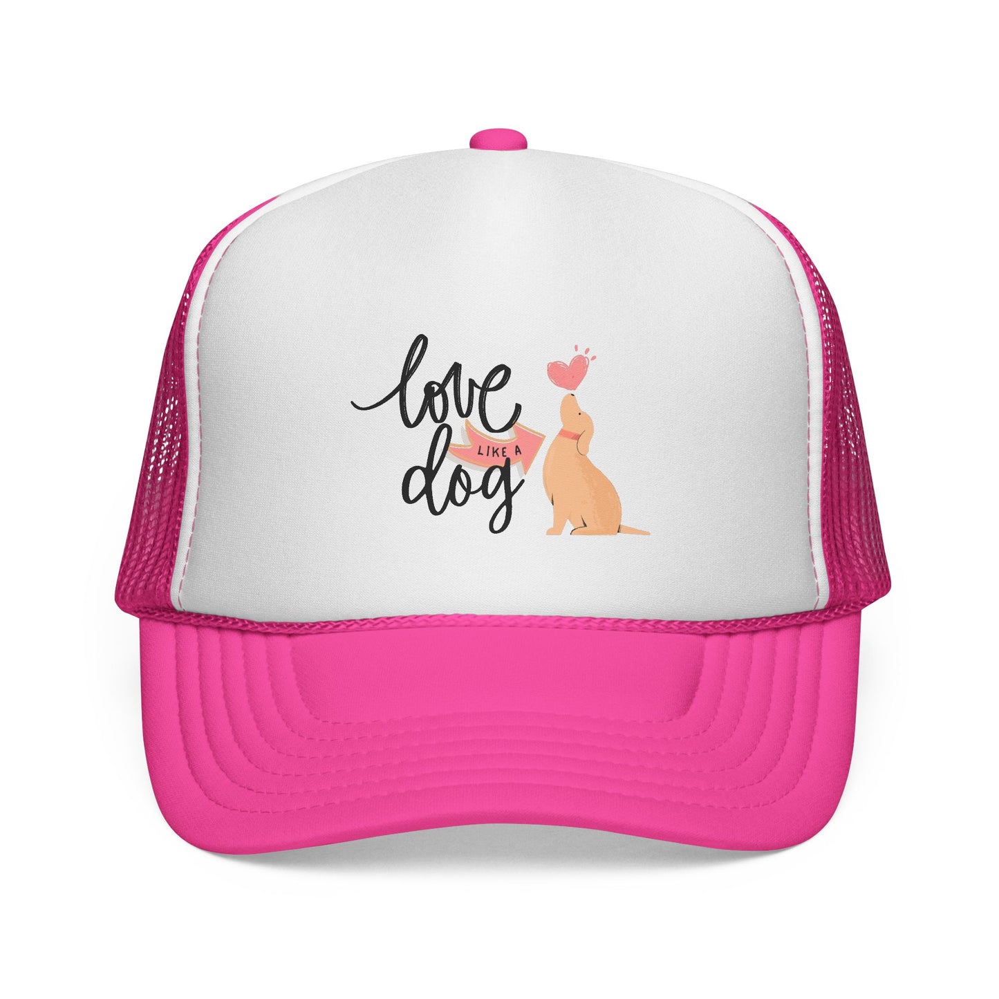 Love Like a Dog Trucker Cap, Dog Lover Gift, Adjustable Hat, Animal Lovers Apparel, Cute Pet Accessory, Funny Dog Mom Cap