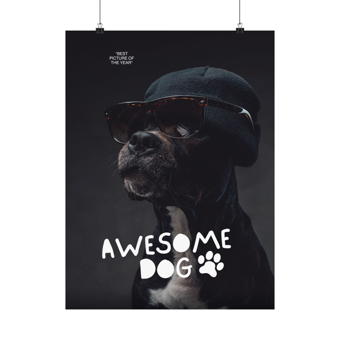 Awesome Dog Matted Poster, Dog Lover Decor, Pet Owner Gift, Fun Wall Art, Unique Home Decor, Dog-Themed Artwork