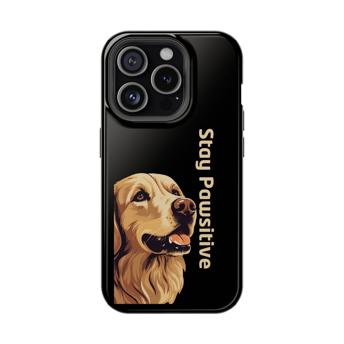 Golden Retriever Phone Case – Stay Pawsitive | Dog Lover Gift | iPhone 17 Pro Max & 17 Series | Glossy Finish | Pawsy Prints