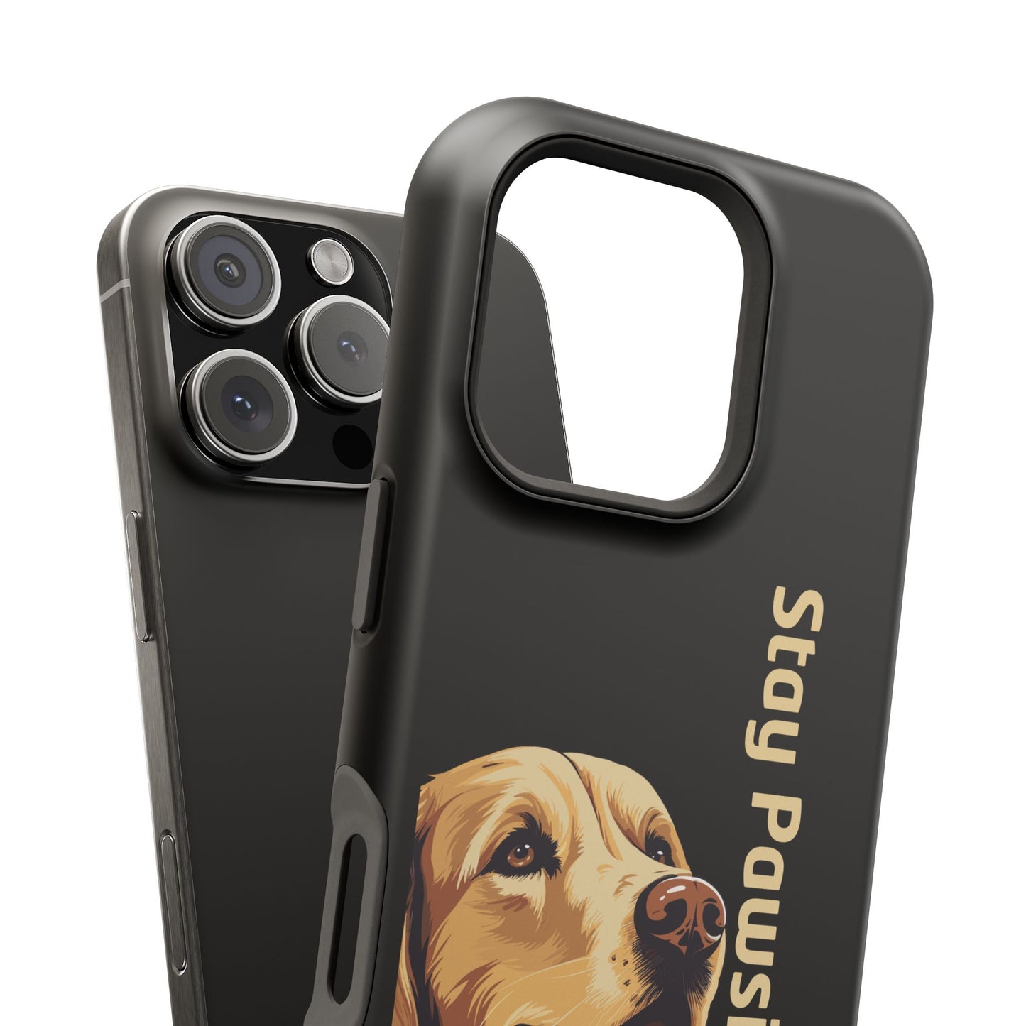 Golden Retriever Phone Case – Stay Pawsitive | Dog Lover Gift | iPhone 17 Pro Max & 17 Series | Glossy Finish | Pawsy Prints