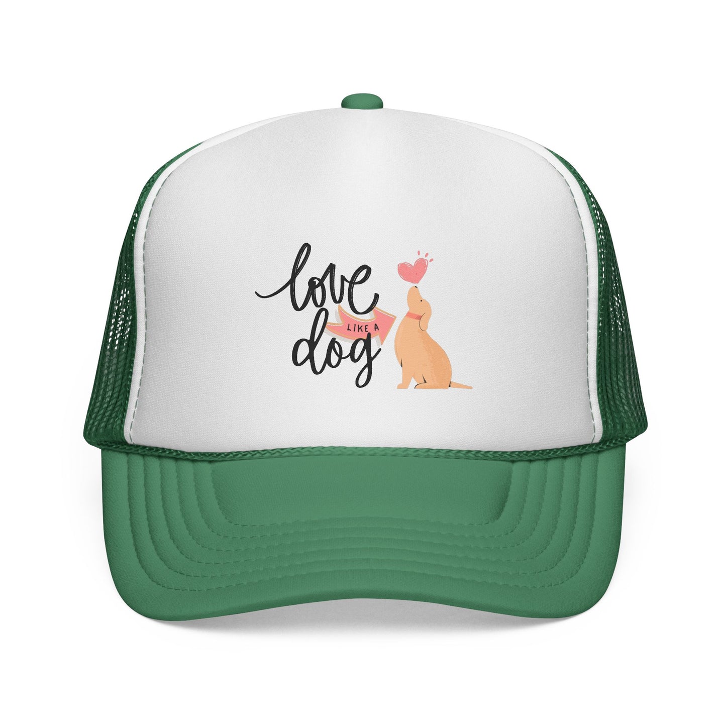 Love Like a Dog Trucker Cap, Dog Lover Gift, Adjustable Hat, Animal Lovers Apparel, Cute Pet Accessory, Funny Dog Mom Cap