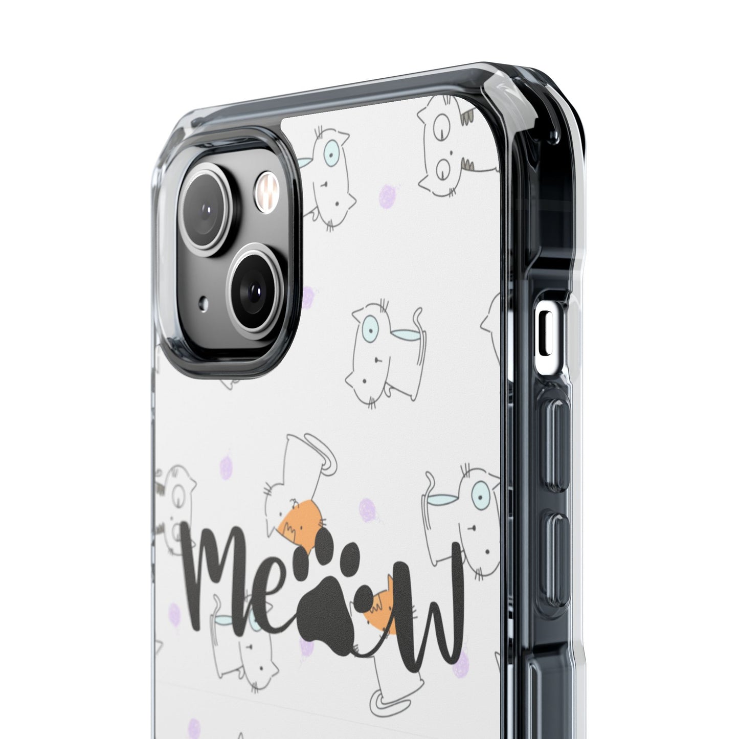 Cute Cat Magnetic Phone Case – “Meow” Design | Pet Lover Gift | iPhone 14–16 Series | Cat Mom Essential by Pawsy Prints