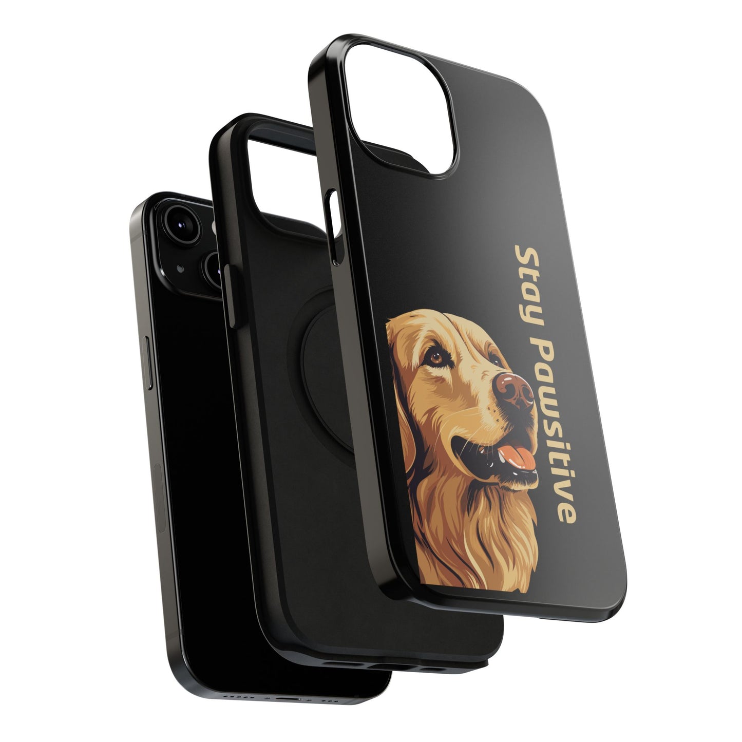 Golden Retriever Phone Case – Stay Pawsitive | Dog Lover Gift | iPhone 17 Pro Max & 17 Series | Glossy Finish | Pawsy Prints