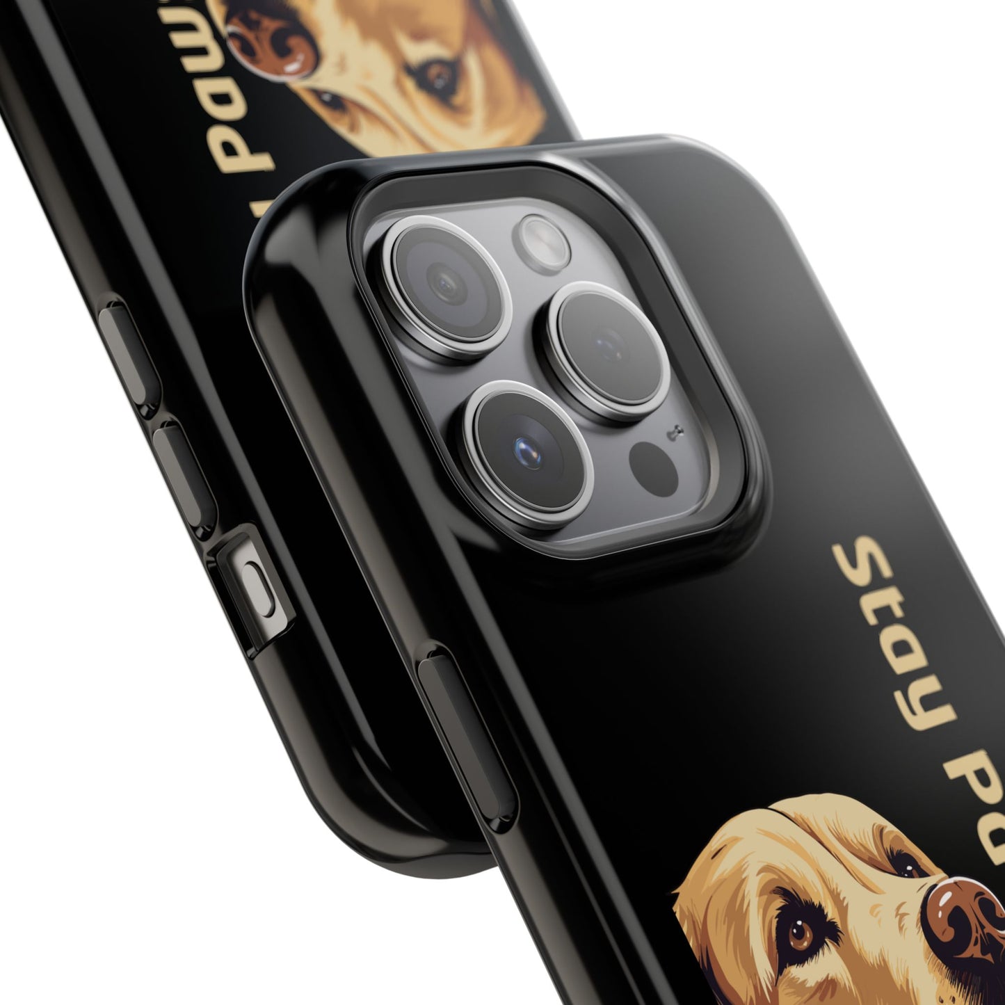 Golden Retriever Phone Case – Stay Pawsitive | Dog Lover Gift | iPhone 17 Pro Max & 17 Series | Glossy Finish | Pawsy Prints