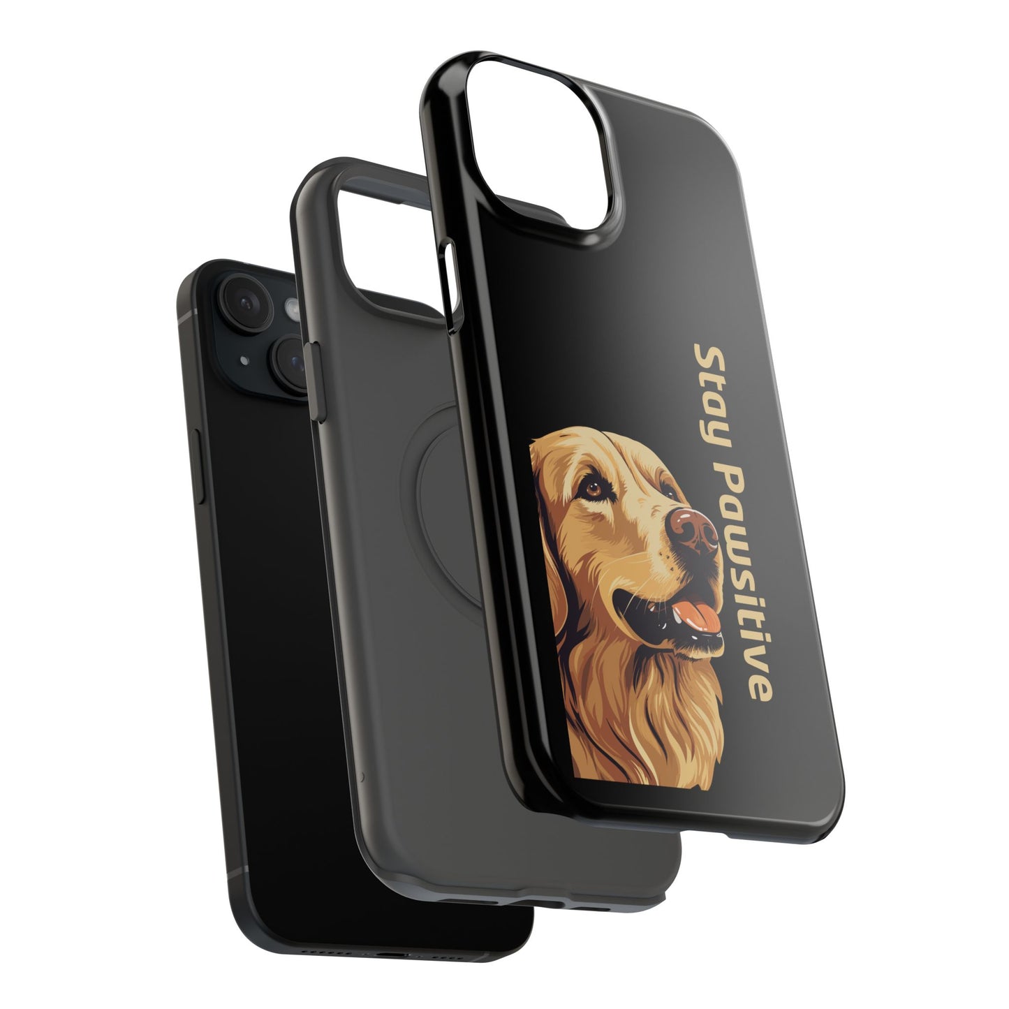 Golden Retriever Phone Case – Stay Pawsitive | Dog Lover Gift | iPhone 17 Pro Max & 17 Series | Glossy Finish | Pawsy Prints