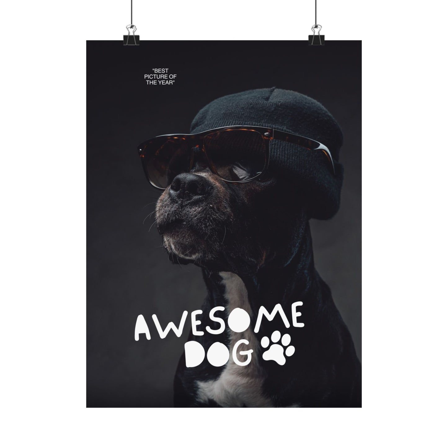 Awesome Dog Matted Poster, Dog Lover Decor, Pet Owner Gift, Fun Wall Art, Unique Home Decor, Dog-Themed Artwork