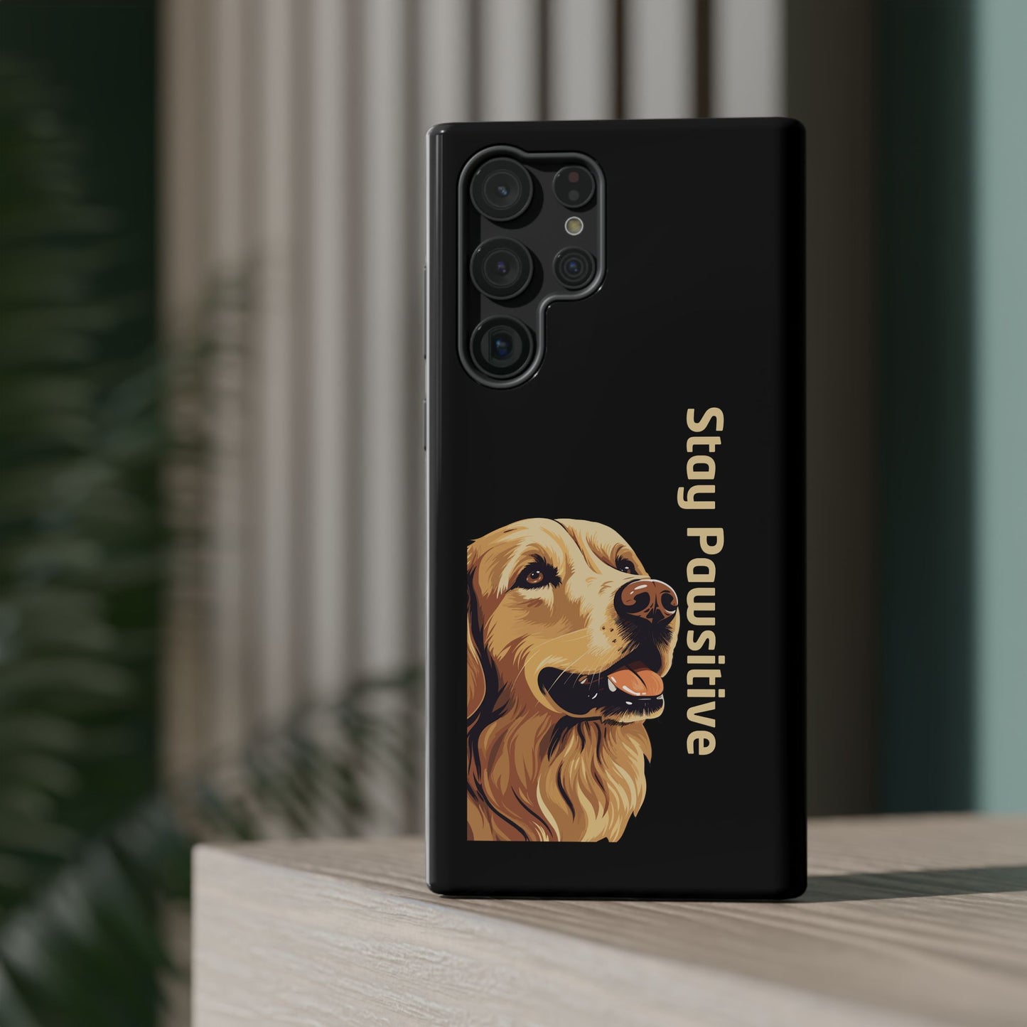 Golden Retriever Phone Case – Stay Pawsitive | Dog Lover Gift | iPhone 17 Pro Max & 17 Series | Glossy Finish | Pawsy Prints