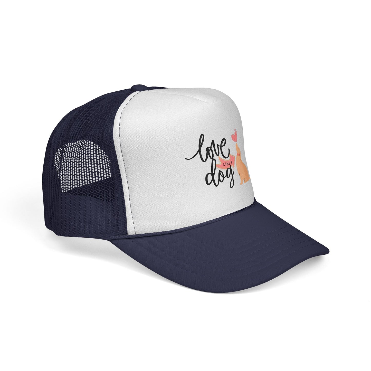 Love Like a Dog Trucker Cap, Dog Lover Gift, Adjustable Hat, Animal Lovers Apparel, Cute Pet Accessory, Funny Dog Mom Cap