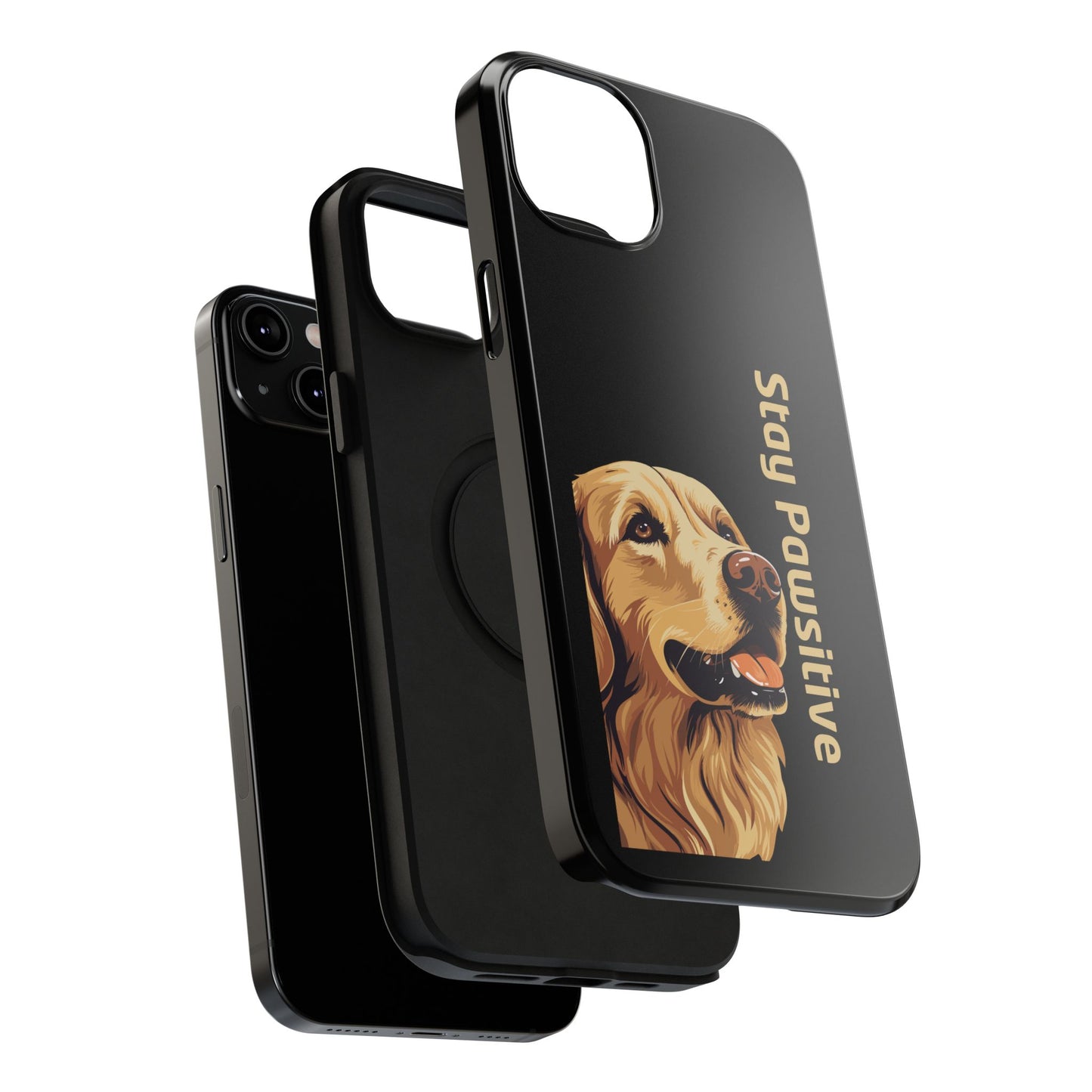 Golden Retriever Phone Case – Stay Pawsitive | Dog Lover Gift | iPhone 17 Pro Max & 17 Series | Glossy Finish | Pawsy Prints