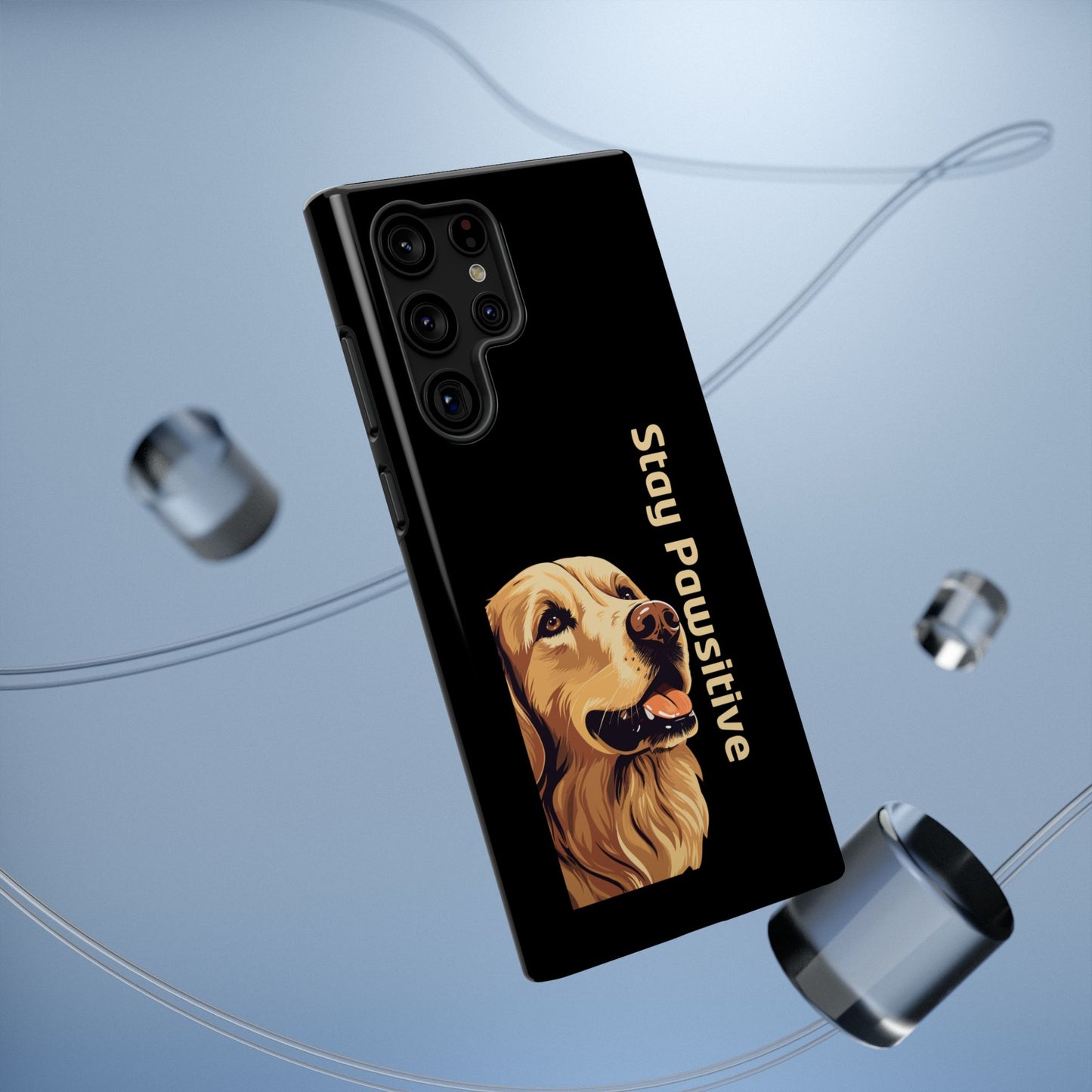 Golden Retriever Phone Case – Stay Pawsitive | Dog Lover Gift | iPhone 17 Pro Max & 17 Series | Glossy Finish | Pawsy Prints