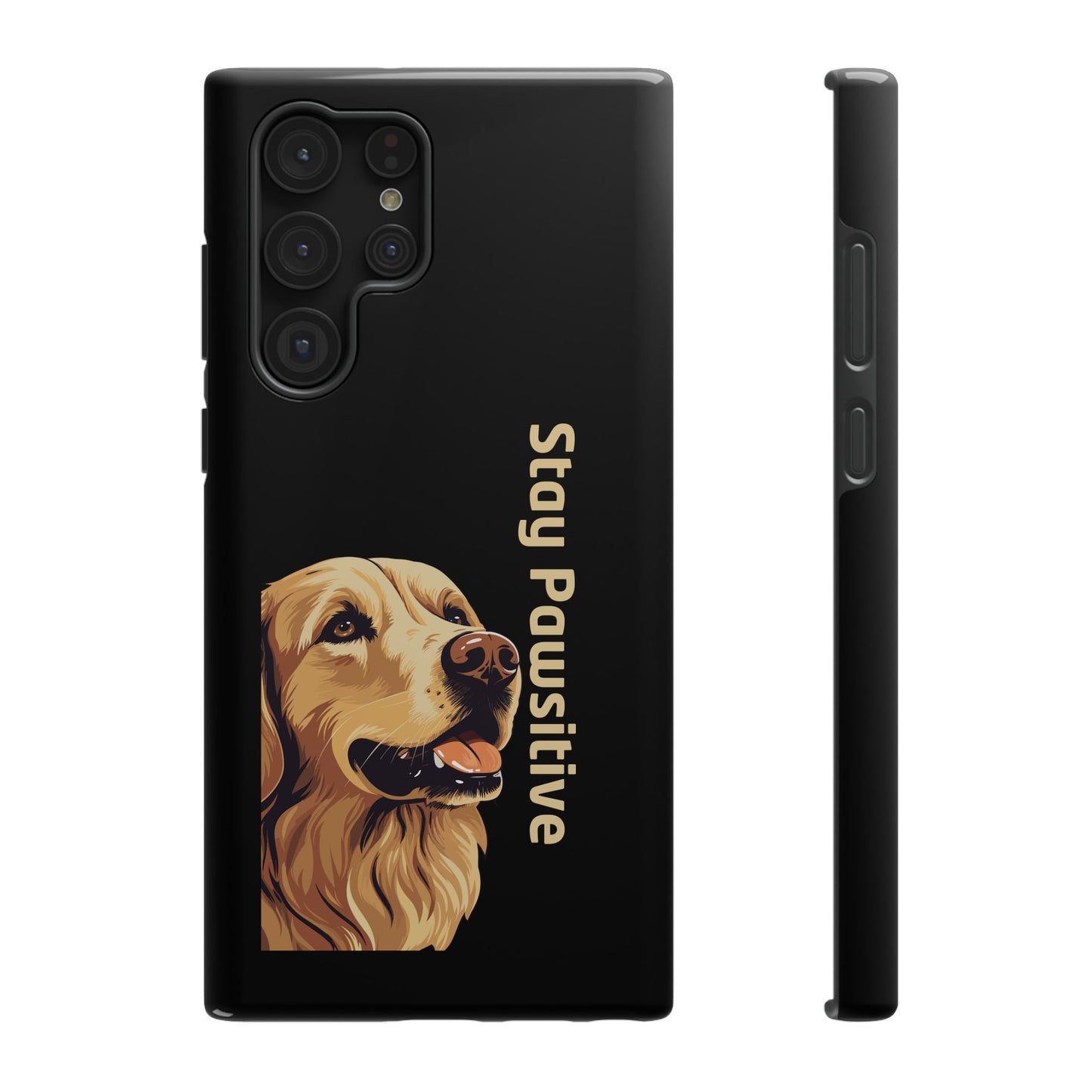 Golden Retriever Phone Case – Stay Pawsitive | Dog Lover Gift | iPhone 17 Pro Max & 17 Series | Glossy Finish | Pawsy Prints