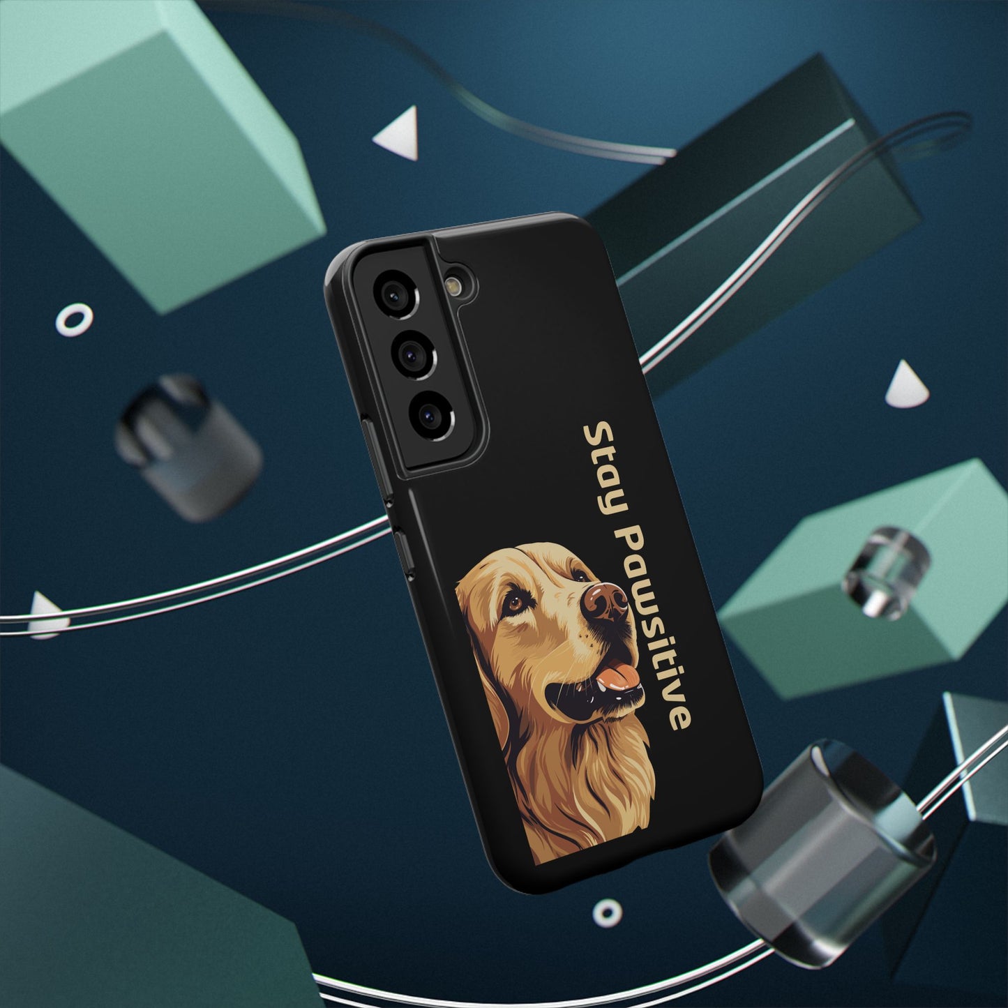 Golden Retriever Phone Case – Stay Pawsitive | Dog Lover Gift | iPhone 17 Pro Max & 17 Series | Glossy Finish | Pawsy Prints