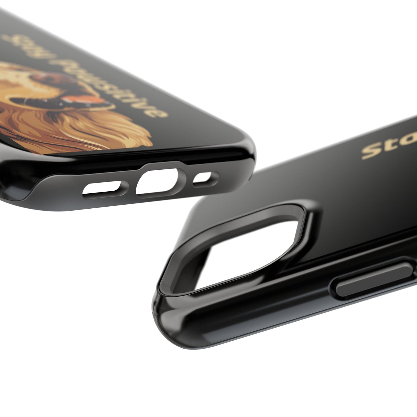 Golden Retriever Phone Case – Stay Pawsitive | Dog Lover Gift | iPhone 17 Pro Max & 17 Series | Glossy Finish | Pawsy Prints