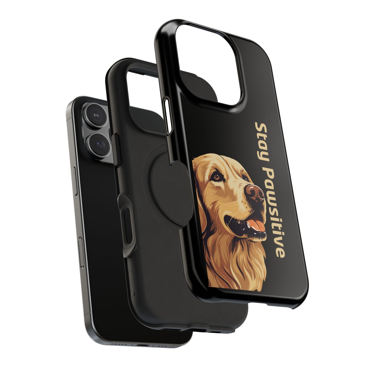 Golden Retriever Phone Case – Stay Pawsitive | Dog Lover Gift | iPhone 17 Pro Max & 17 Series | Glossy Finish | Pawsy Prints
