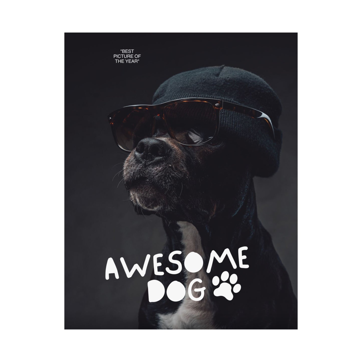 Awesome Dog Matted Poster, Dog Lover Decor, Pet Owner Gift, Fun Wall Art, Unique Home Decor, Dog-Themed Artwork
