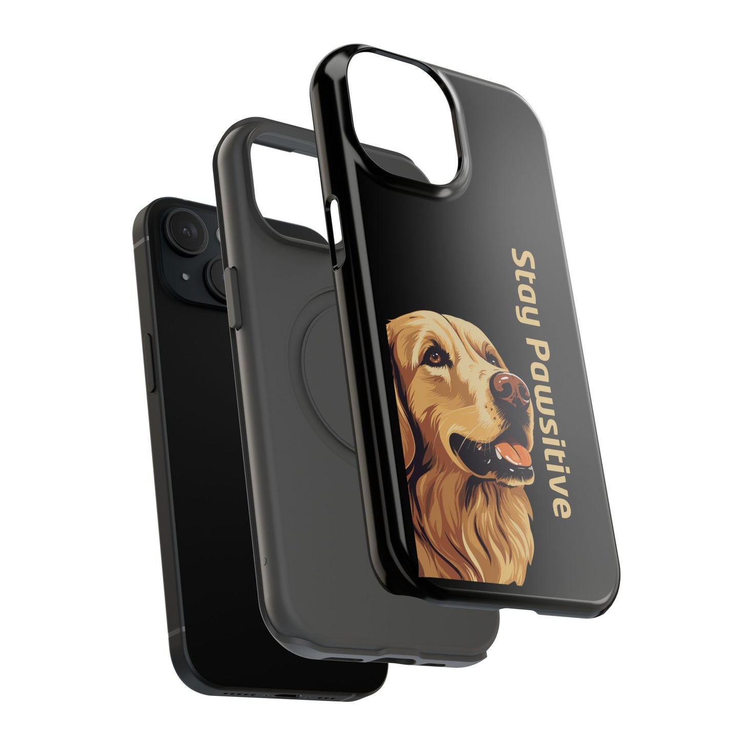 Golden Retriever Phone Case – Stay Pawsitive | Dog Lover Gift | iPhone 17 Pro Max & 17 Series | Glossy Finish | Pawsy Prints