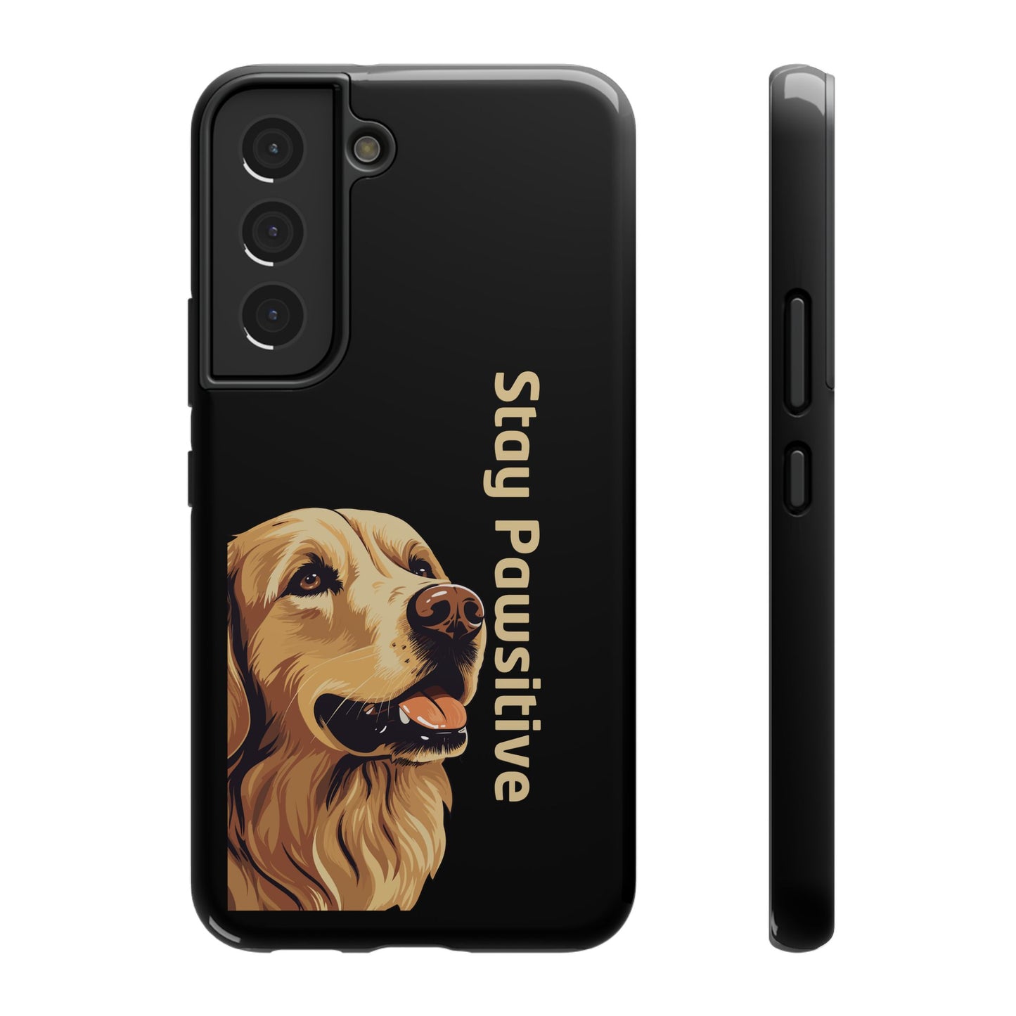 Golden Retriever Phone Case – Stay Pawsitive | Dog Lover Gift | iPhone 17 Pro Max & 17 Series | Glossy Finish | Pawsy Prints