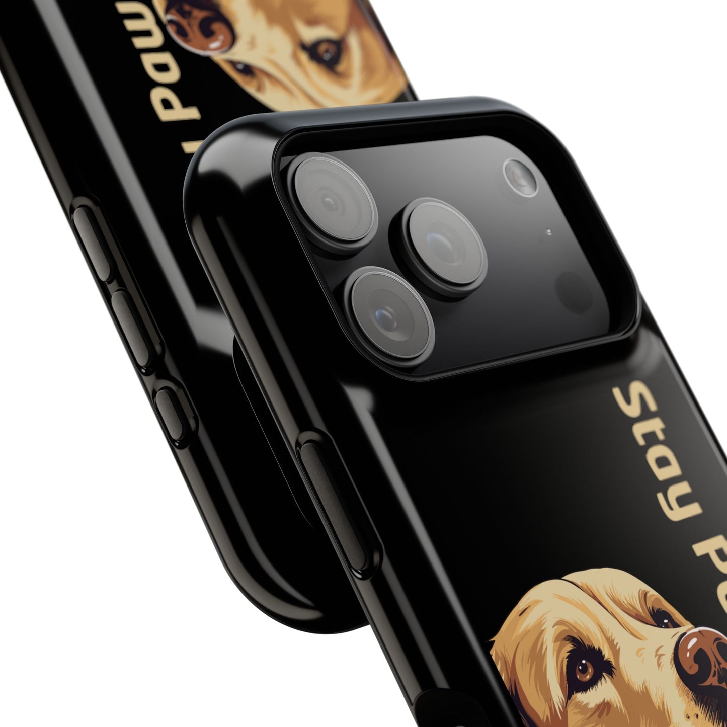 Golden Retriever Phone Case – Stay Pawsitive | Dog Lover Gift | iPhone 17 Pro Max & 17 Series | Glossy Finish | Pawsy Prints