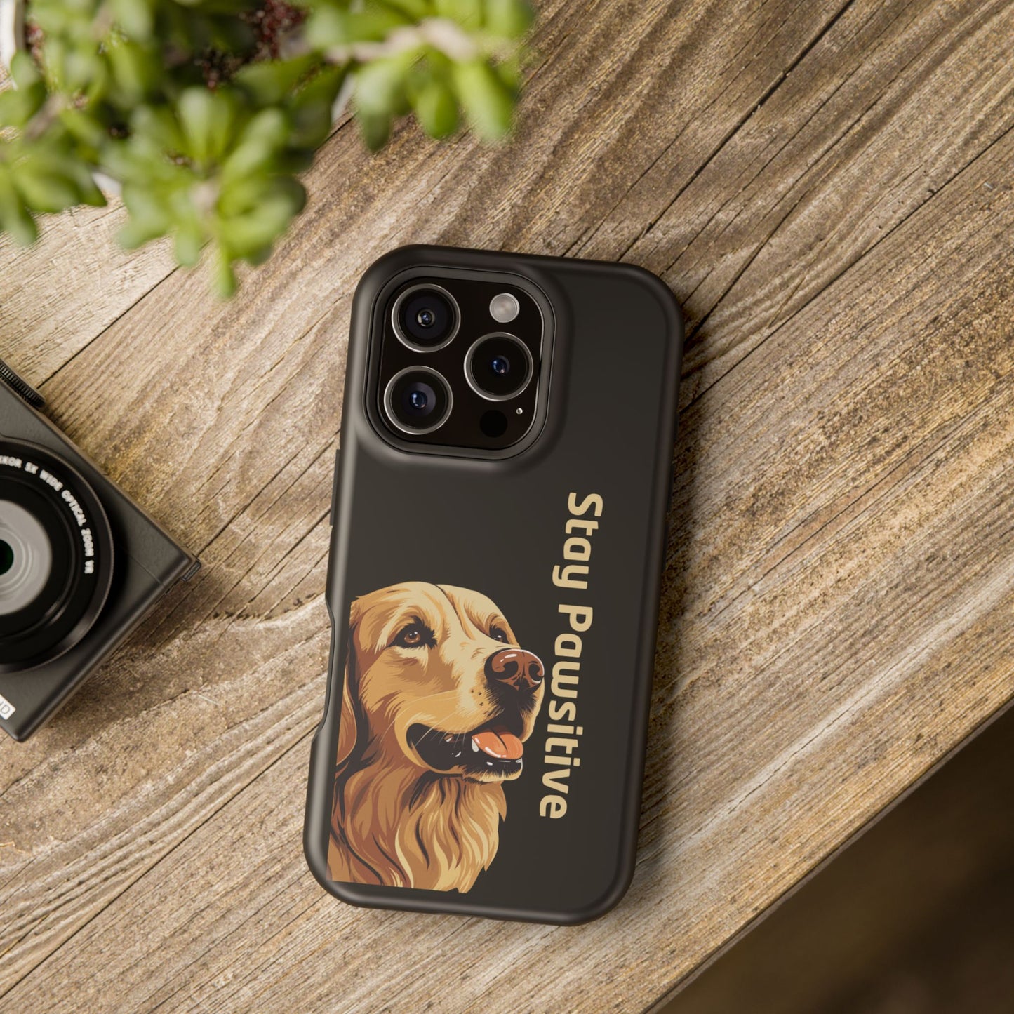 Golden Retriever Phone Case – Stay Pawsitive | Dog Lover Gift | iPhone 17 Pro Max & 17 Series | Glossy Finish | Pawsy Prints