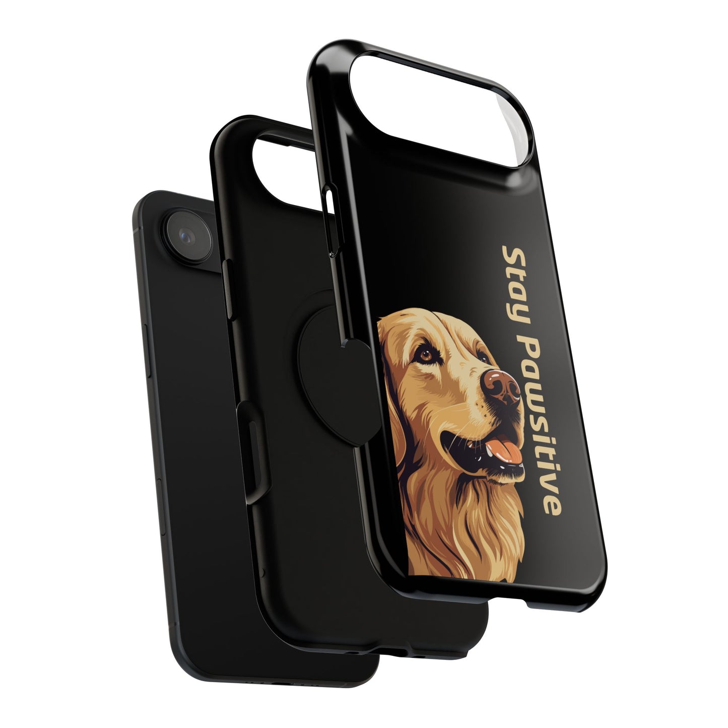 Golden Retriever Phone Case – Stay Pawsitive | Dog Lover Gift | iPhone 17 Pro Max & 17 Series | Glossy Finish | Pawsy Prints