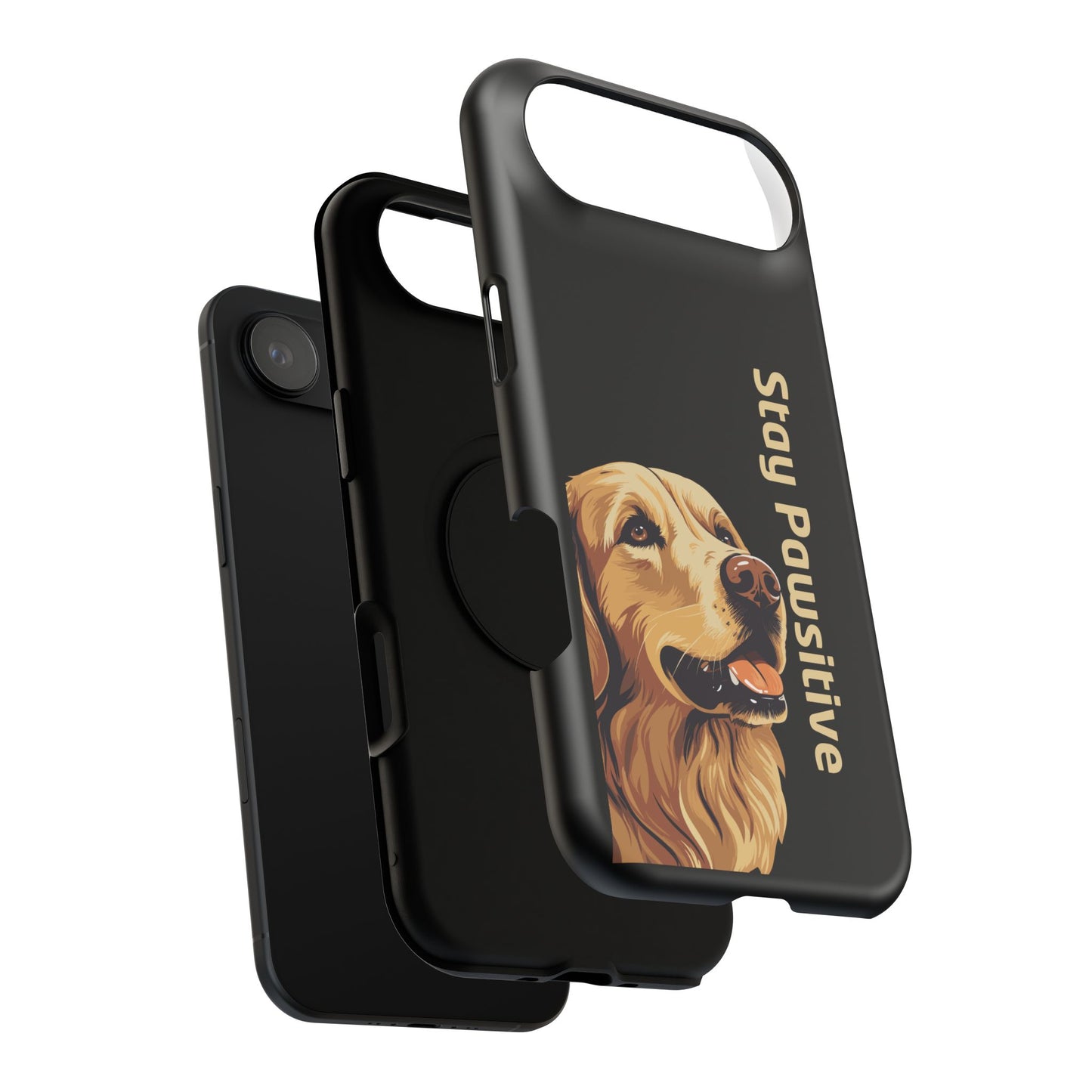 Golden Retriever Phone Case – Stay Pawsitive | Dog Lover Gift | iPhone 17 Pro Max & 17 Series | Glossy Finish | Pawsy Prints
