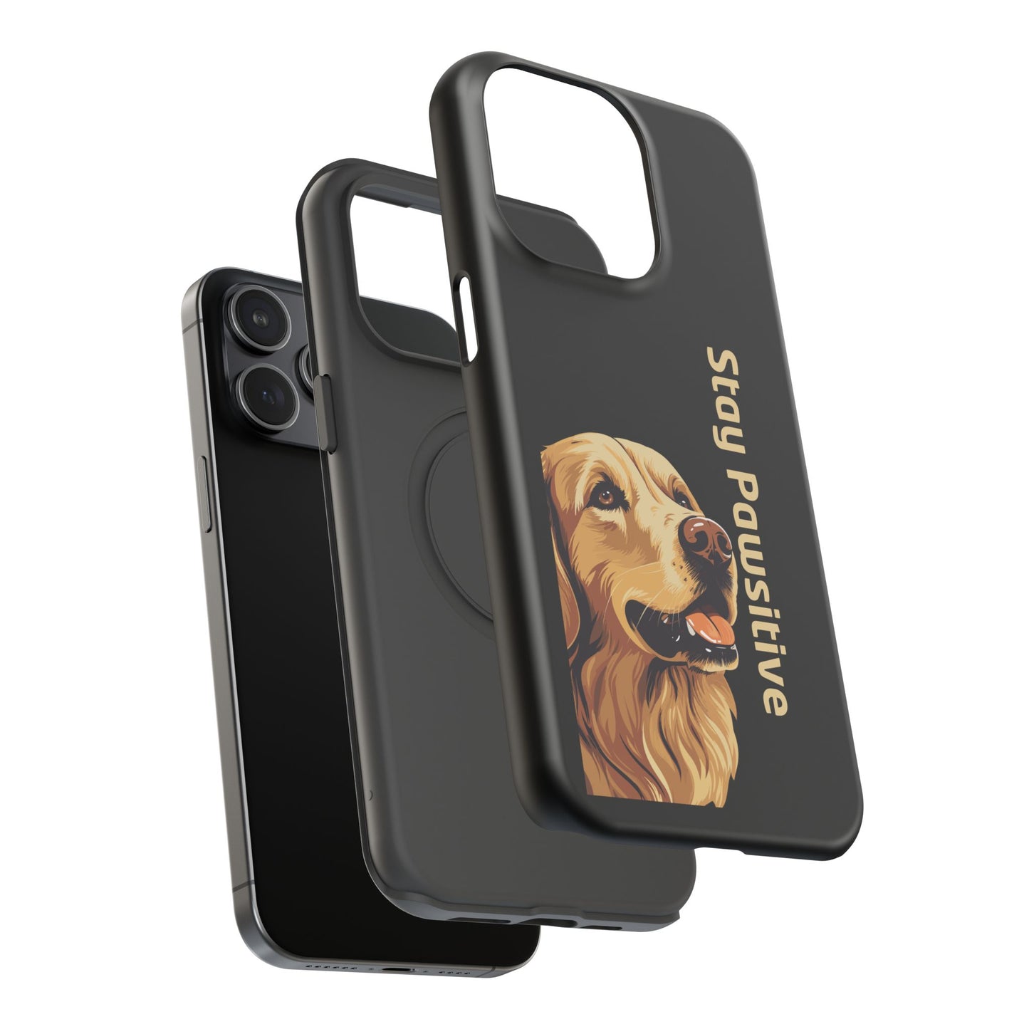 Golden Retriever Phone Case – Stay Pawsitive | Dog Lover Gift | iPhone 17 Pro Max & 17 Series | Glossy Finish | Pawsy Prints