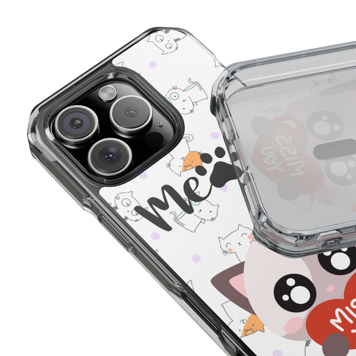 Cute Cat Magnetic Phone Case – “Meow” Design | Pet Lover Gift | iPhone 14–16 Series | Cat Mom Essential by Pawsy Prints