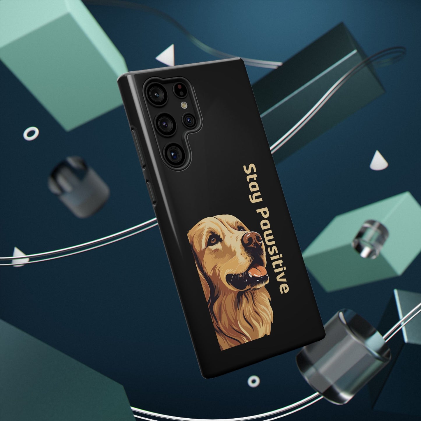 Golden Retriever Phone Case – Stay Pawsitive | Dog Lover Gift | iPhone 17 Pro Max & 17 Series | Glossy Finish | Pawsy Prints