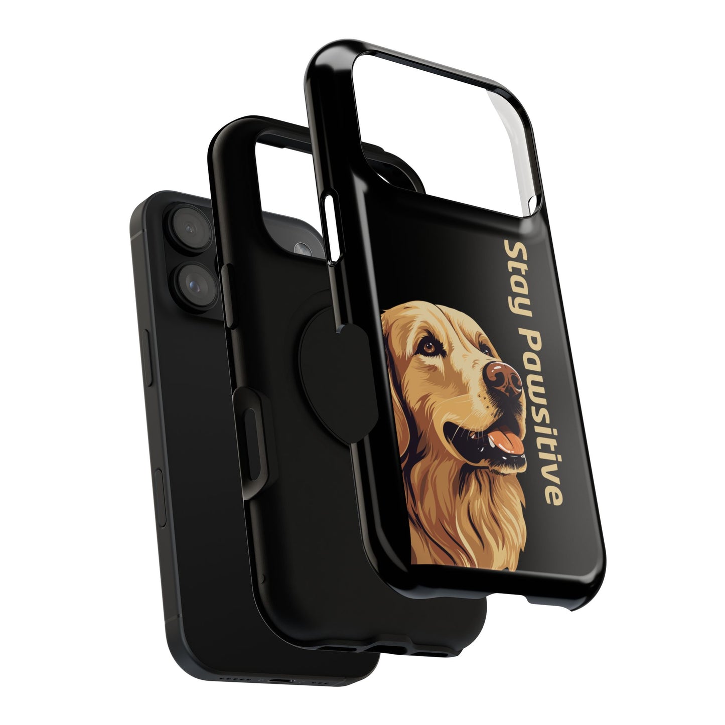 Golden Retriever Phone Case – Stay Pawsitive | Dog Lover Gift | iPhone 17 Pro Max & 17 Series | Glossy Finish | Pawsy Prints