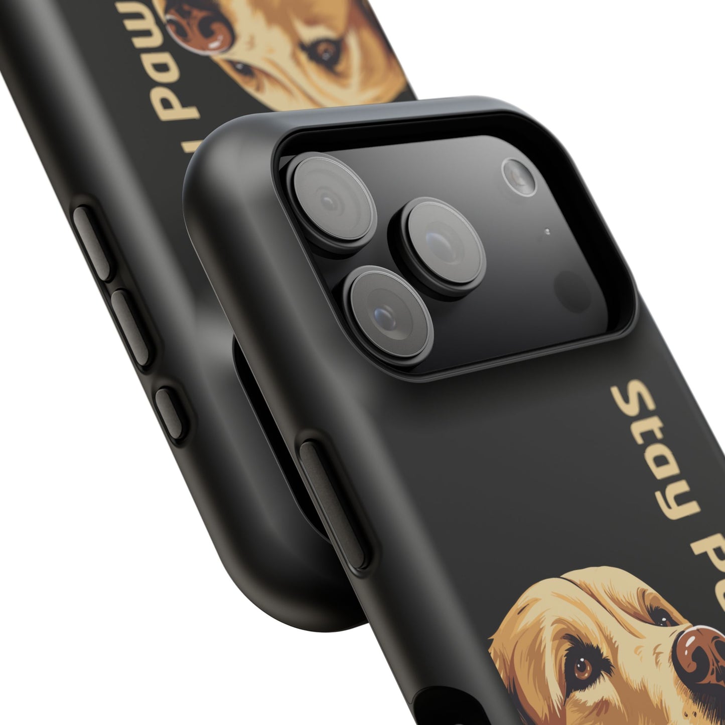 Golden Retriever Phone Case – Stay Pawsitive | Dog Lover Gift | iPhone 17 Pro Max & 17 Series | Glossy Finish | Pawsy Prints