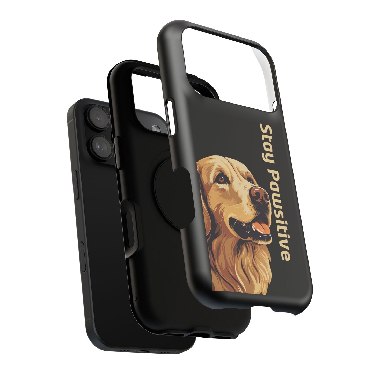Golden Retriever Phone Case – Stay Pawsitive | Dog Lover Gift | iPhone 17 Pro Max & 17 Series | Glossy Finish | Pawsy Prints