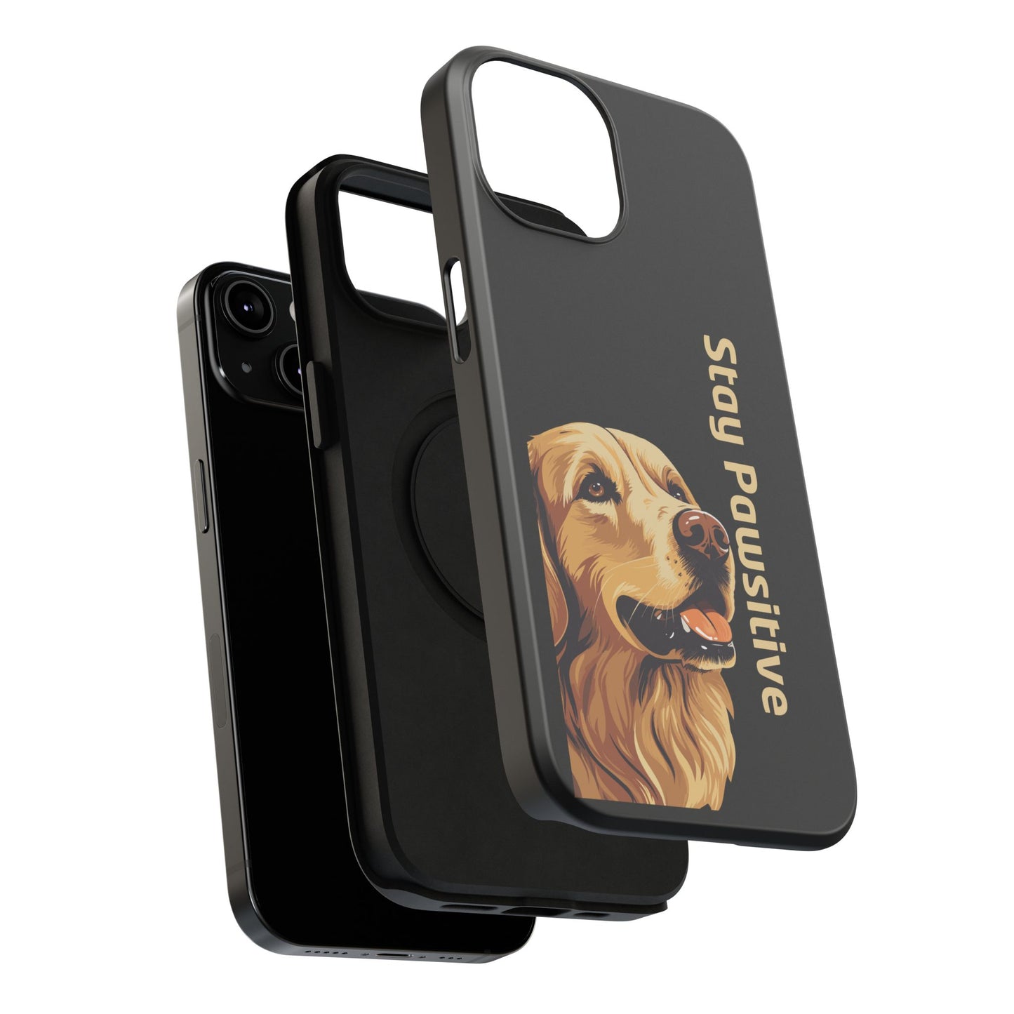 Golden Retriever Phone Case – Stay Pawsitive | Dog Lover Gift | iPhone 17 Pro Max & 17 Series | Glossy Finish | Pawsy Prints