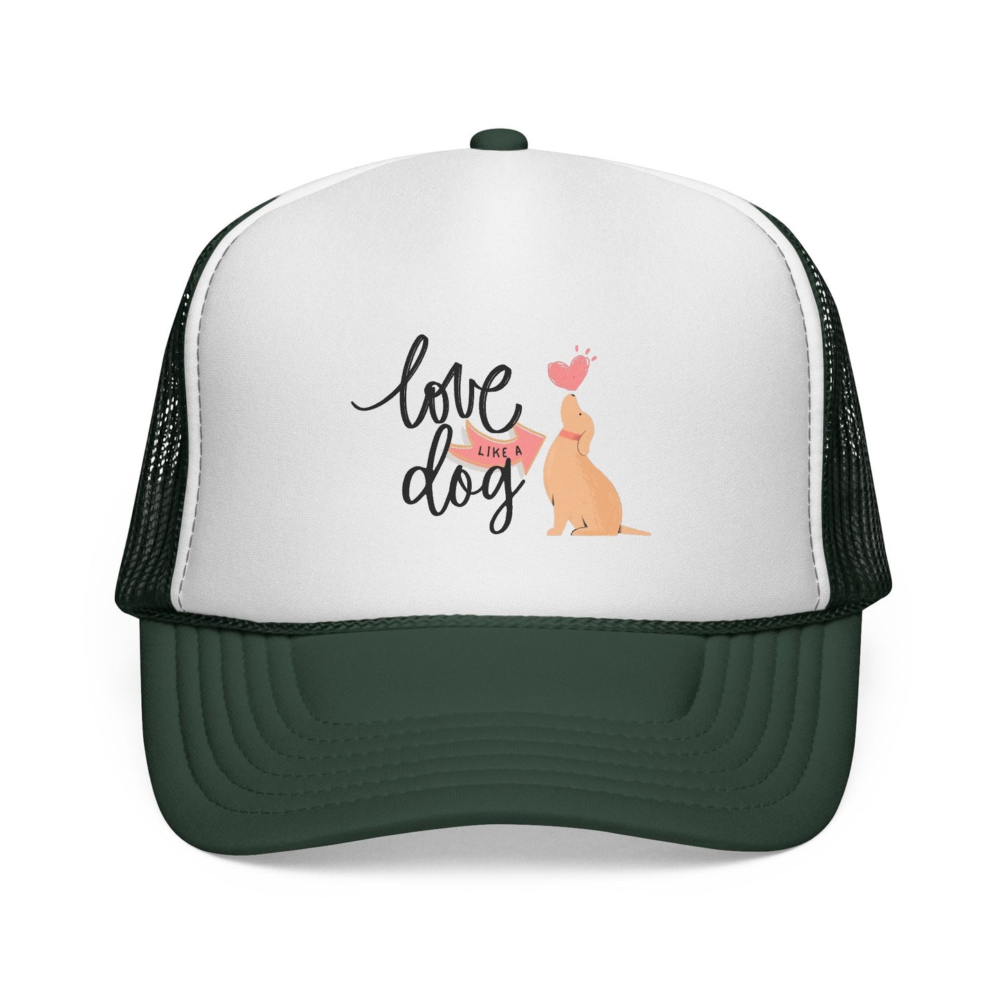 Love Like a Dog Trucker Cap, Dog Lover Gift, Adjustable Hat, Animal Lovers Apparel, Cute Pet Accessory, Funny Dog Mom Cap
