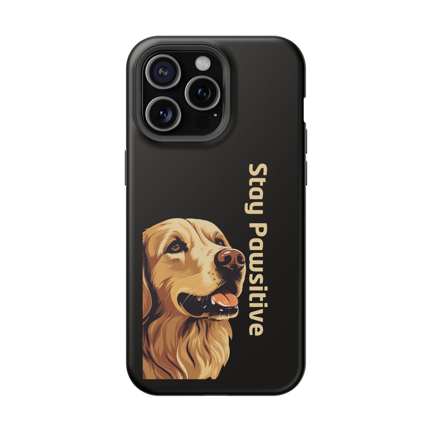 Golden Retriever Phone Case – Stay Pawsitive | Dog Lover Gift | iPhone 17 Pro Max & 17 Series | Glossy Finish | Pawsy Prints