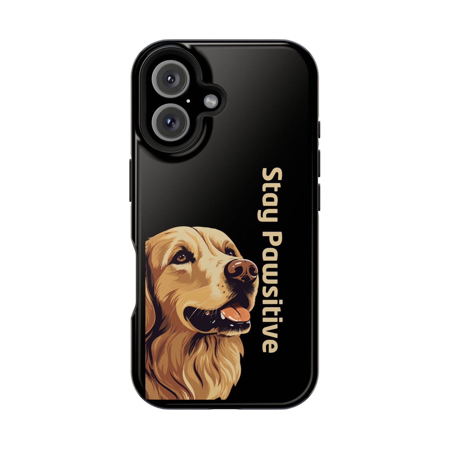 Golden Retriever Phone Case – Stay Pawsitive | Dog Lover Gift | iPhone 17 Pro Max & 17 Series | Glossy Finish | Pawsy Prints