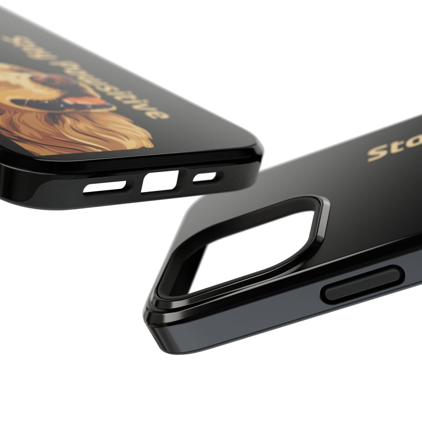 Golden Retriever Phone Case – Stay Pawsitive | Dog Lover Gift | iPhone 17 Pro Max & 17 Series | Glossy Finish | Pawsy Prints