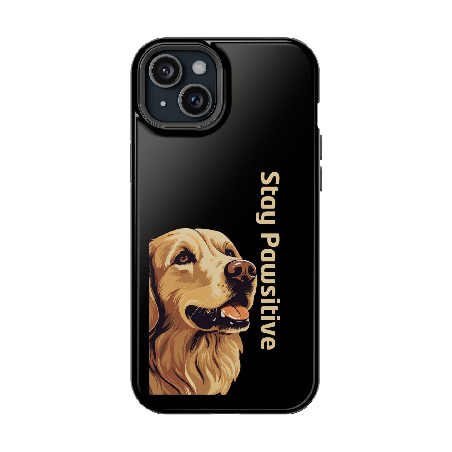Golden Retriever Phone Case – Stay Pawsitive | Dog Lover Gift | iPhone 17 Pro Max & 17 Series | Glossy Finish | Pawsy Prints