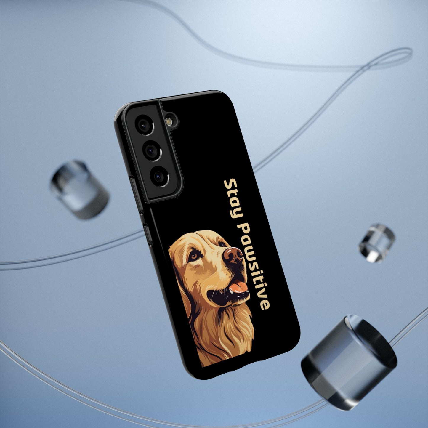 Golden Retriever Phone Case – Stay Pawsitive | Dog Lover Gift | iPhone 17 Pro Max & 17 Series | Glossy Finish | Pawsy Prints