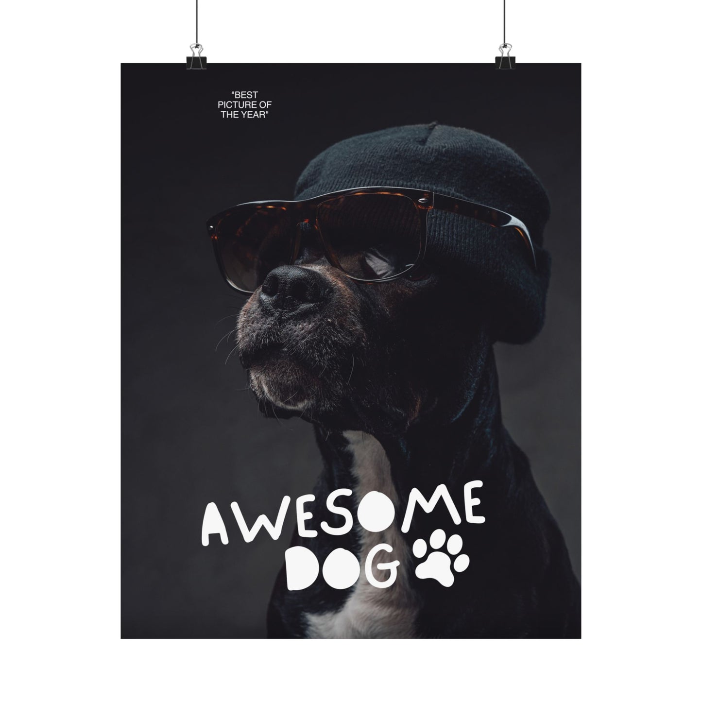 Awesome Dog Matted Poster, Dog Lover Decor, Pet Owner Gift, Fun Wall Art, Unique Home Decor, Dog-Themed Artwork