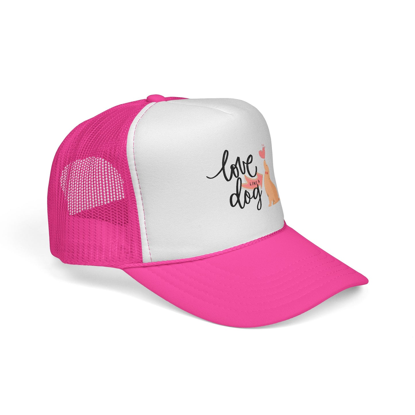 Love Like a Dog Trucker Cap, Dog Lover Gift, Adjustable Hat, Animal Lovers Apparel, Cute Pet Accessory, Funny Dog Mom Cap