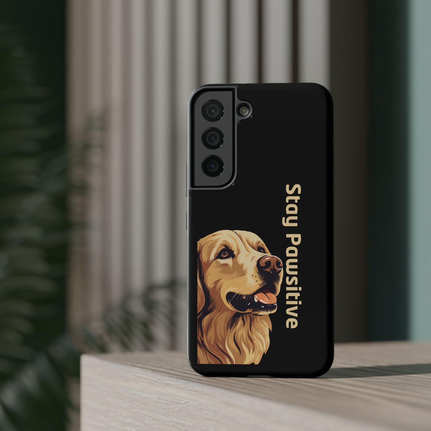 Golden Retriever Phone Case – Stay Pawsitive | Dog Lover Gift | iPhone 17 Pro Max & 17 Series | Glossy Finish | Pawsy Prints