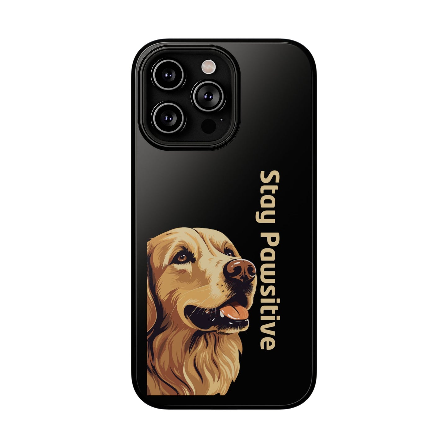 Golden Retriever Phone Case – Stay Pawsitive | Dog Lover Gift | iPhone 17 Pro Max & 17 Series | Glossy Finish | Pawsy Prints