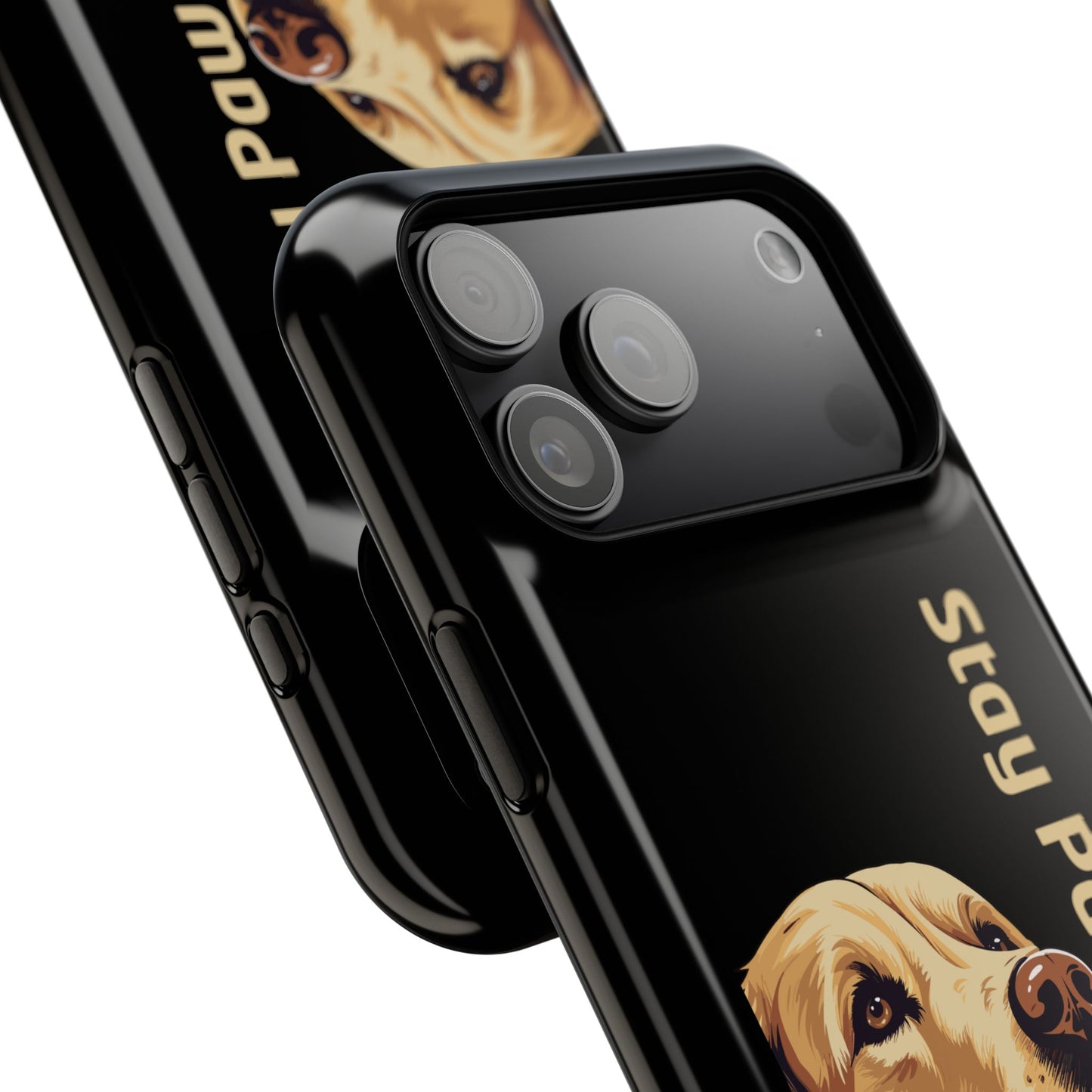 Golden Retriever Phone Case – Stay Pawsitive | Dog Lover Gift | iPhone 17 Pro Max & 17 Series | Glossy Finish | Pawsy Prints