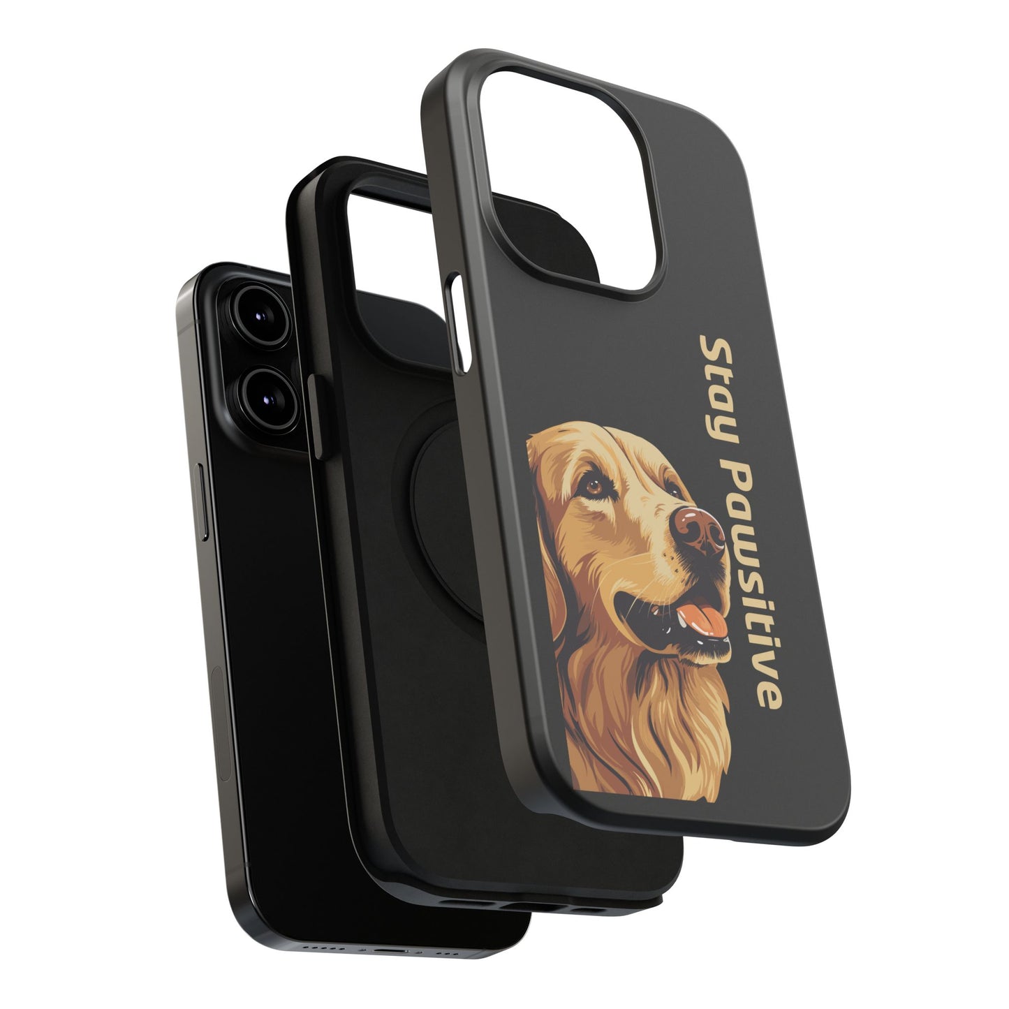 Golden Retriever Phone Case – Stay Pawsitive | Dog Lover Gift | iPhone 17 Pro Max & 17 Series | Glossy Finish | Pawsy Prints