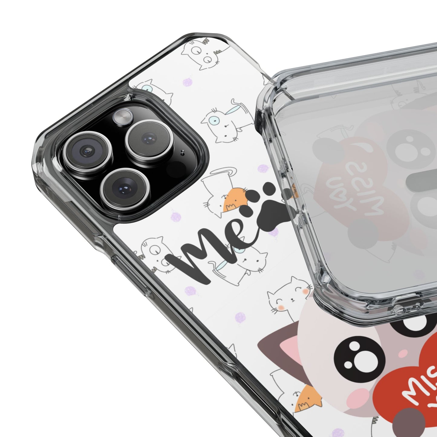 Cute Cat Magnetic Phone Case – “Meow” Design | Pet Lover Gift | iPhone 14–16 Series | Cat Mom Essential by Pawsy Prints