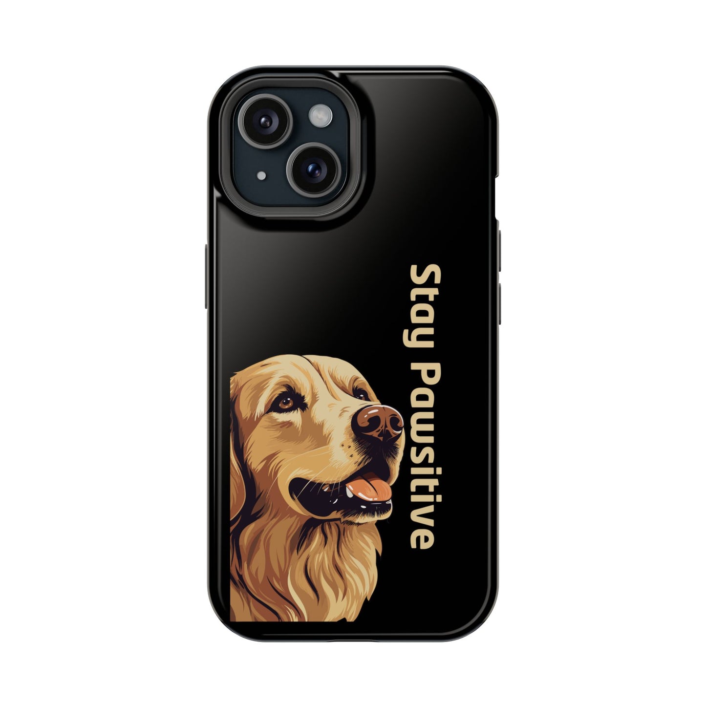 Golden Retriever Phone Case – Stay Pawsitive | Dog Lover Gift | iPhone 17 Pro Max & 17 Series | Glossy Finish | Pawsy Prints