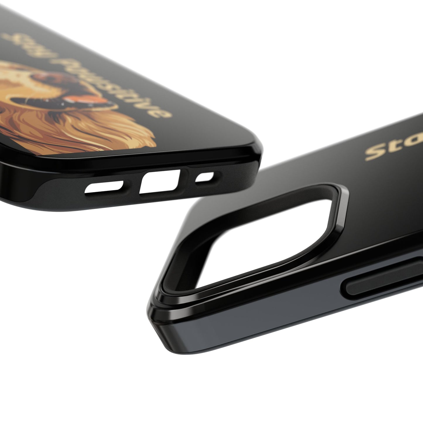 Golden Retriever Phone Case – Stay Pawsitive | Dog Lover Gift | iPhone 17 Pro Max & 17 Series | Glossy Finish | Pawsy Prints