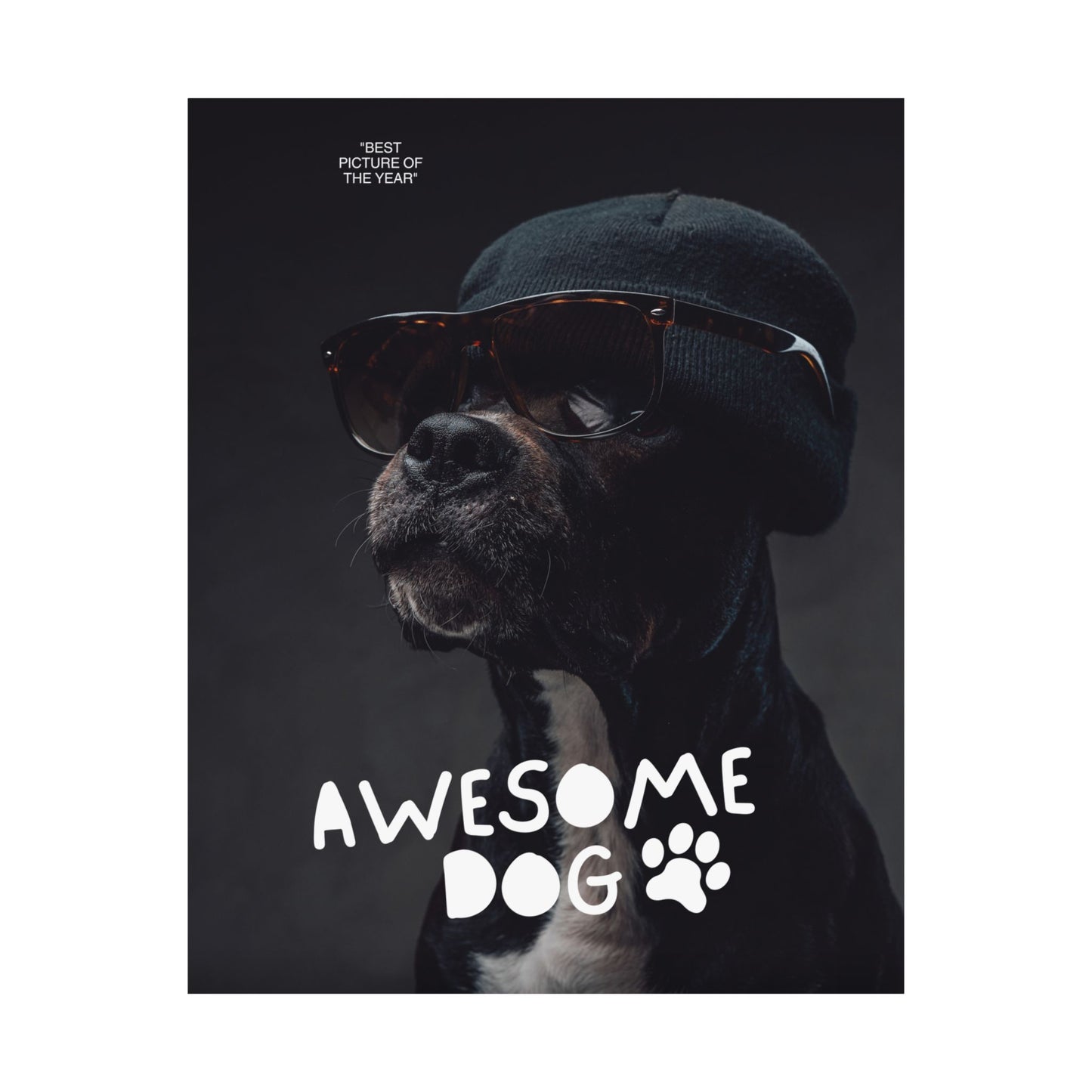 Awesome Dog Matted Poster, Dog Lover Decor, Pet Owner Gift, Fun Wall Art, Unique Home Decor, Dog-Themed Artwork