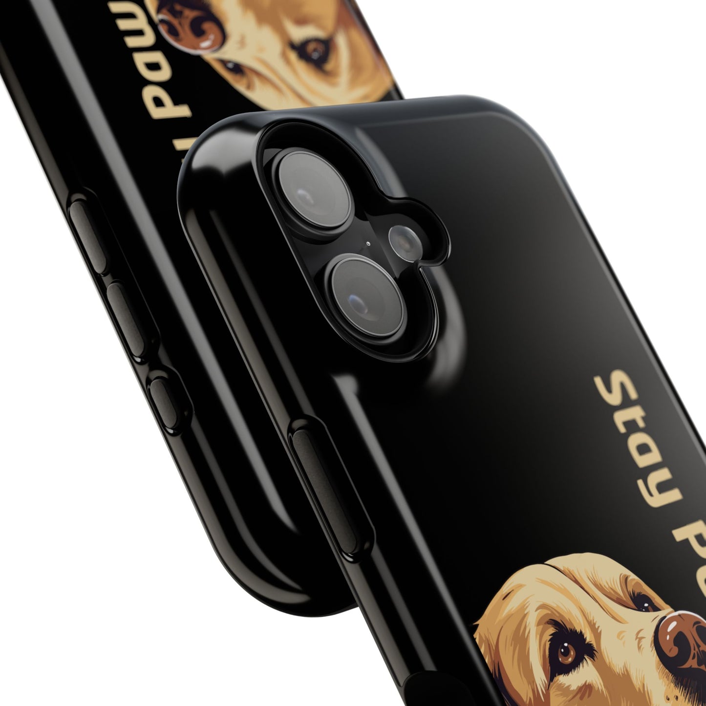 Golden Retriever Phone Case – Stay Pawsitive | Dog Lover Gift | iPhone 17 Pro Max & 17 Series | Glossy Finish | Pawsy Prints